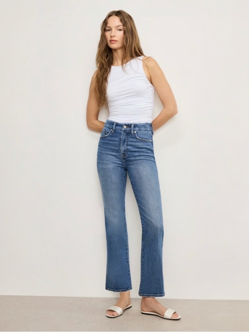 NWT Good American Good Curve Straight Denim Jeans Womens